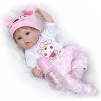 18 "bébé-reborn fille poupées doux corps silicone reborn bébés enfants amant cadeau bonecas brinquedo menina
