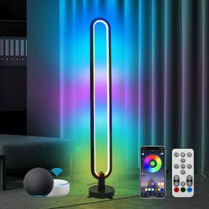 LAMPADAIRE RGBW Lampadaire LED 18W Smart WiFi Lampadaire sur Pied Salon Lampe d\'Ambiance Multicolore Dimmable avec Télécommande et APP [m528]