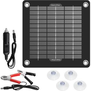 MHPOWOS Chargeur Solaire MPPT 20W Pour Moto Et Voiture : Maintien De Batterie 12V, Étanche, Avec Ventouses & Pinces Kit étanche Camping Car