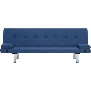 CANAPÉ FIXE Canapé-lit Convertible - MARQUE - Enduit de Polyester Bleu - Style Moderne Familial