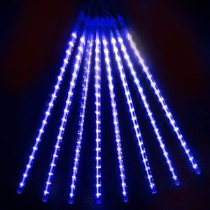 GUIRLANDE LUMINEUSE INT Prise UE 30cm-Bleu-Guirxiété lumineuse LED Meteor Shower, nickel é pour sapin de Noël, décoration extérieure,