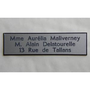 Plaque De Boîte Aux Lettres Avec Sonnette - 2 Lignes, Dimensions 93x25mm, Biseautée