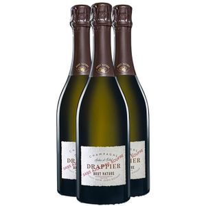 CHAMPAGNE Champagne Brut Nature Zéro Dosage Blanc - Lot de 3x75cl - Champagne Drappier - 15-20 La Revue du Vin de France - Cépage Pinot Noir