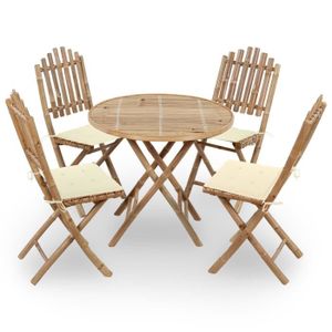 Ensemble table et chaise de jardin @NEW7644Luxueux Mobilier à dîner d'extérieur pliab