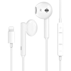 Écouteurs Intra-Auriculaires pour iPhone 11,Écouteurs filaires Bluetooth Casque avec Microphone et contrôle du Volume Compatible avec Les écouteurs iPhone 7/8/Plus/X/XR/XS/Max/11/11Pro-blanc 