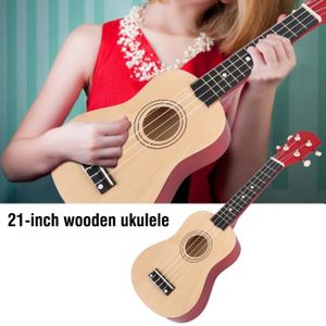 BALALAÏKA Cadeau d'instrument de musique ukulélé 21inch à la mode pour enfants étudiants débutants (couleur bois)