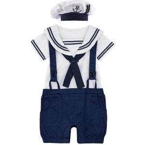 Ensemble de vêtements MINTGREEN Vêtements Garçon Bébé Carnaval Style Marin Manche Courte Blanc + Bleu Marin Marine 2pcs