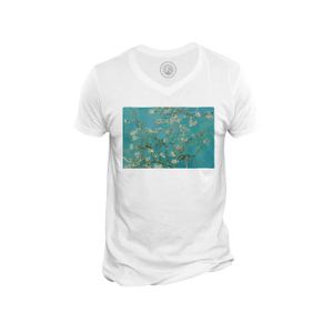 T-SHIRT T-shirt Homme Col V van Gogh Branche D'Amandier en