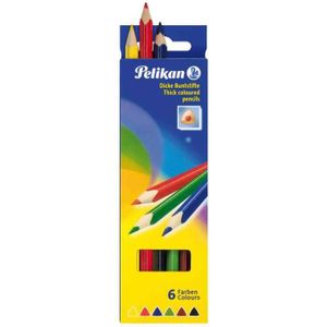 CRAYON DE COULEUR Crayons de couleur épais BSD6DN, étui de 6 en ca