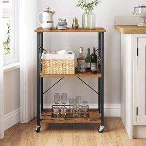 Chariot desserte cuisine chic 60L x 40l x 97H cm placard gris
