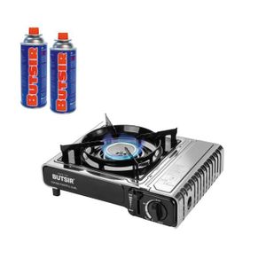 Cuisinière De Camping ZMC 1 Feu Noir + 4 Cartouches Gaz Butane 227g - Neuf
