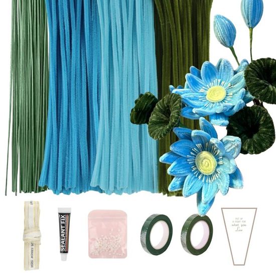Kit Bouquet De Fleur Fil Chenille, 300 Pièces Cure Pipe Chenille, Avec étamine De Fleurs, 2