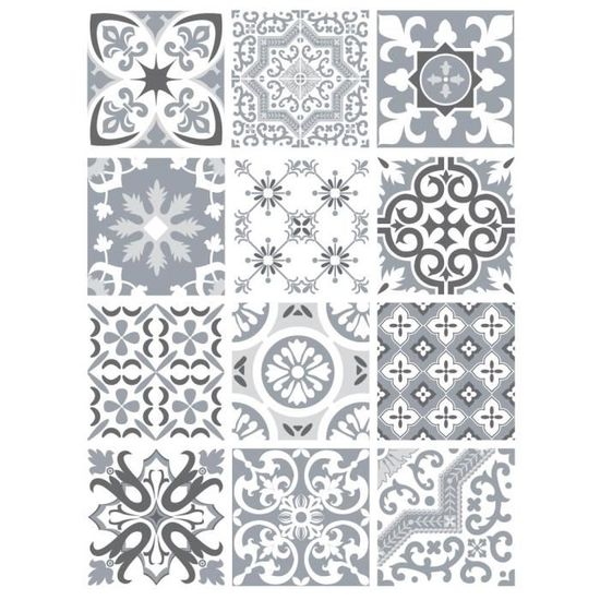Sticker Carrelage Carreaux De Ciment Greypastel Monkey 12
