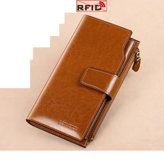 Portefeuille Femme Compact En Cuir PU Gris - Avec Bracelet, Compartiment à Pièces, Nombreuses Cartes Et Fenêtre D'identité. Élégant Et Pratique ! - 12