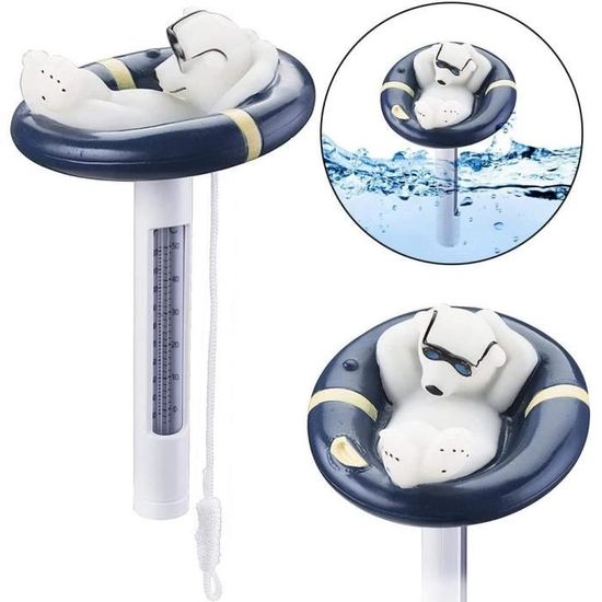 Thermomètre Flottant Piscine En Forme D'Ours - Affichage °C/°F - Pour Piscine, Spa, Étang