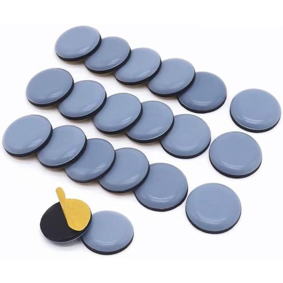 Lot De 20 Patins Carrés En Téflon Pour Meubles, 25 Mm, Pour