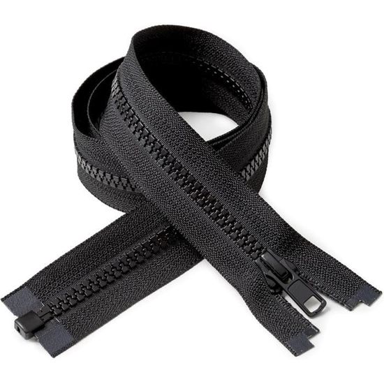Fermetures éclair Séparables Noires - Lot De 2, 73 Cm - Maille 5 Mm, Pour Vestes, Manteaux