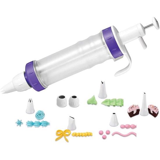 Stylo Décoration Gâteau avec 7 Buses Pointe Décorateur Tuyauterie