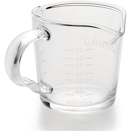 QWORK Tasse Doseuse En Verre, Tasse Doseuse Avec Double Sorties Et
