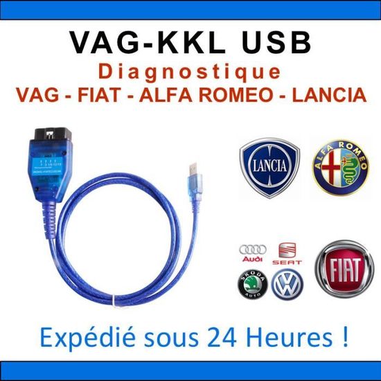Câble Vagcom VCDS pour groupe VAG : Audi, Seat, Vw, Skoda (1995 à