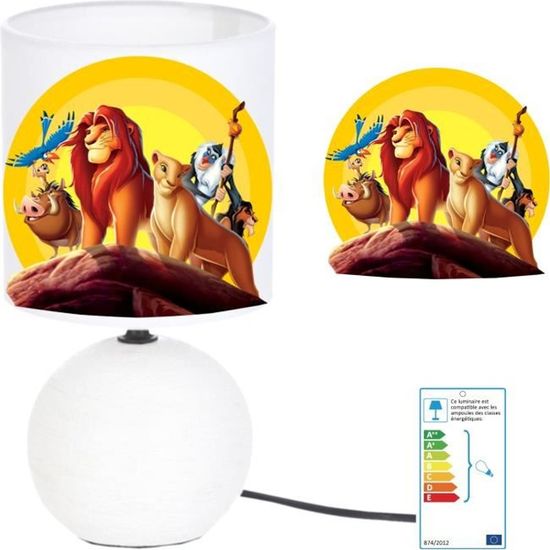 Roi Lion #1 Lampe de chevet de création artisanale KIKOUCAT France - Pied PVC 