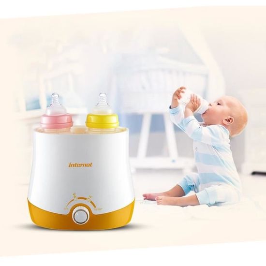 Stérilisateur de biberon multifonctions à deux bouteilles Thermostat de lait  chaud Conditionneur de lait mélangeur de lait pour bébé