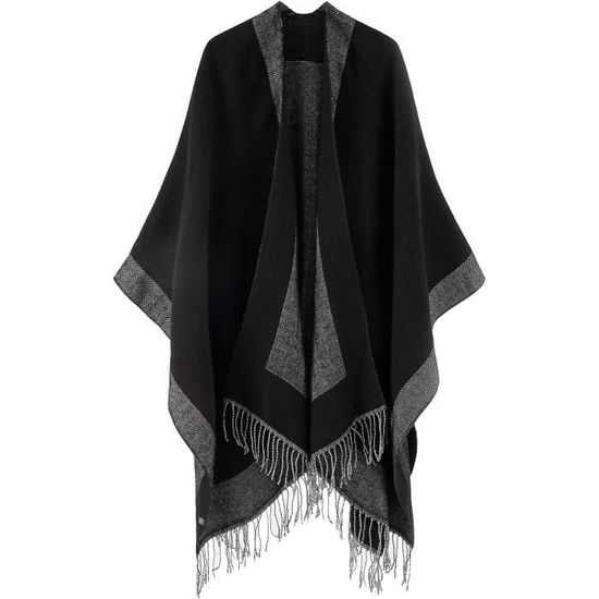 Chale Laine Rayson Poncho Chu00e2le Elu00e9gant Ouvert Femme Chaud