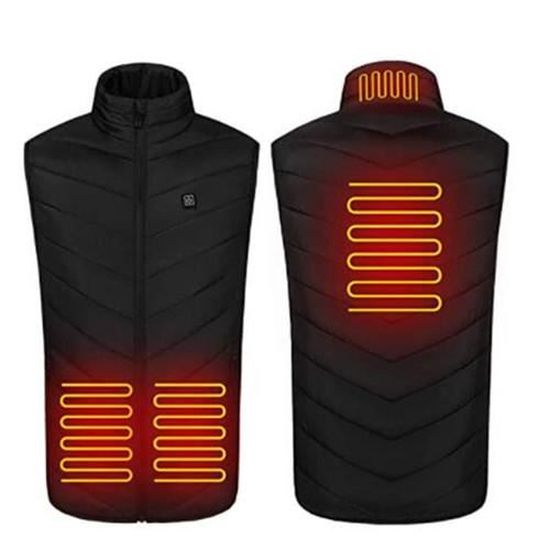 Gilet Chauffant Femme 9 Zones – 3 Températures Réglables – Pour Randonnée, Ski, Activités Plein Air – Alimentation Par Power Bank USB