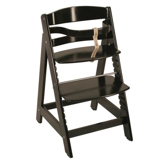 Chaise haute évolutive en bois - ROBA - Sit Up III - Réglable en hauteur - Noir