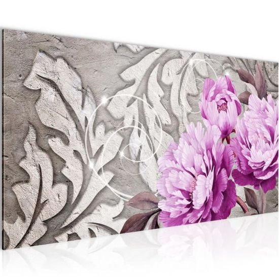 3 Affiches Murales Moody Floral Toile – Pivoines Foncées – 40x60cm (16x24in) – DYLGYWI