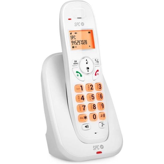 SPC Comfort Kaiser - Téléphone Fixe Sans Fil Senior Avec Touches Et