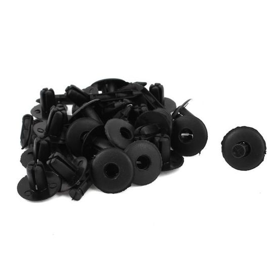 Lot De 40 Rivets Plastique Agrafes Pour Pare-boue/pare-chocs Voiture - Trous 6 Mm, Longueur 22 Mm, Noir, Fixation Rapide