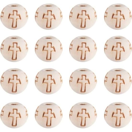 35 Perles En Bois Naturel 30 Mm – Pour Bijoux DIY, Déco, Bricolage – Trous Percés