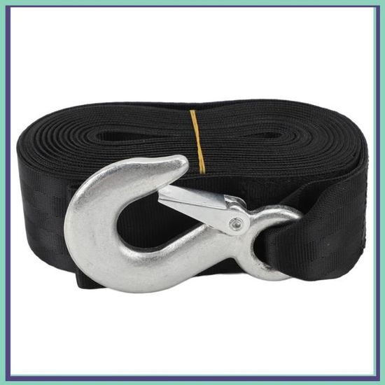 Sangle De Treuil SOIMISS Pour Remorque, Bateau, Voiture - Haute Résistance, Crochet Sécurisé - 500 X 4,7 Cm