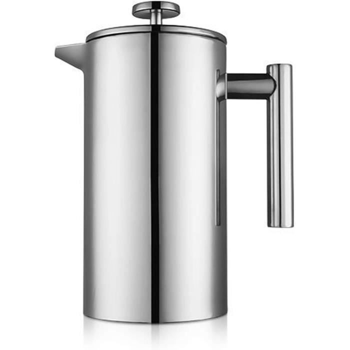 Cafetière à Piston Velaze 350ml - Acier Inoxydable Double Paroi - 5 Filtres Inclus - Pour 2 Tasses