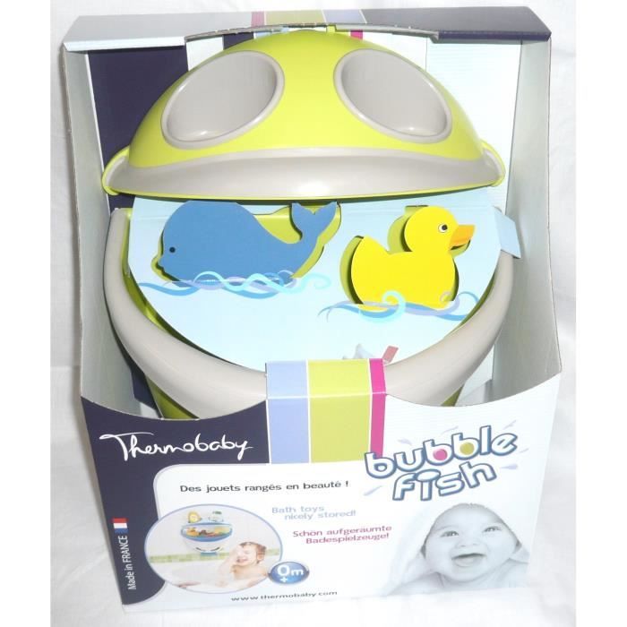 THERMOBABY Range Jouet Bubble Fish Vert et Gris