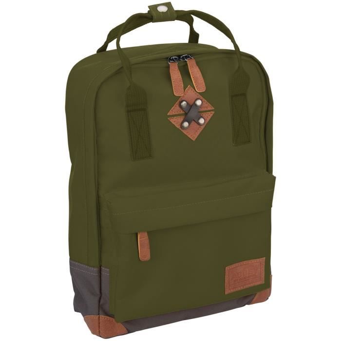 ABBEY Petit sac à dos en polyester 300T - Doublure 100% polyester - Dimensions 24 x 10 x 33 cm - Vert Kaki