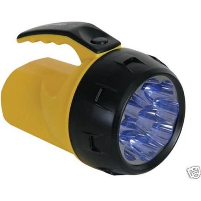 LAMPE TORCHE PUISSANTE ETANCHE - 9 LED -AVEC 4 PILES R6