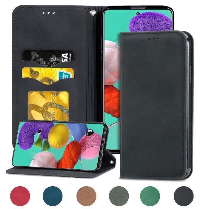 Housse de protection pour Samsung Galaxy S20 FE 4G-5G (Noir ) type portefeuille (support carte de credit)