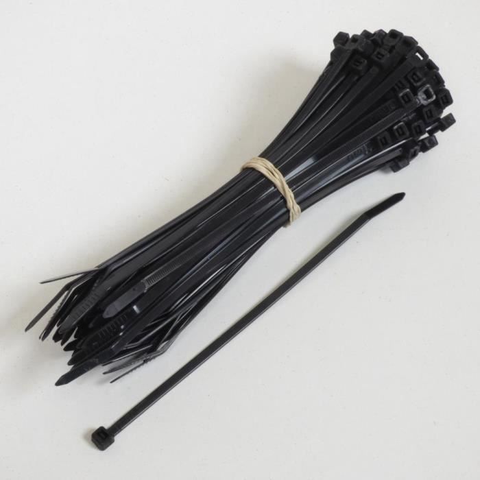 Lot de 100 colliers de serrage cranté noir 140mm x 2.5mm colson rilsan serflex