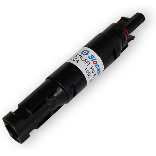 20Amp 1000VDC fusible connecteur MC4 Male + Female M-F Connecteur pour PV Panneau Solaire Cable Accessoires W-fusible 20A Protecteur