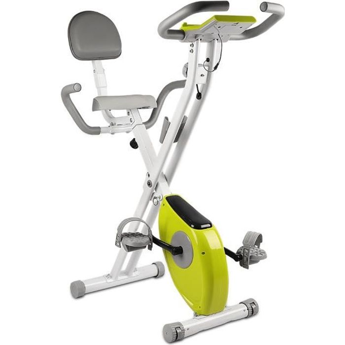 {Yeehoo} X-Bike Pliant Vélo d'appartement Pliable avec dossier - Écran LCD avec rythme cardiaque - Vélo d'Exercice d'Intérieur Vert