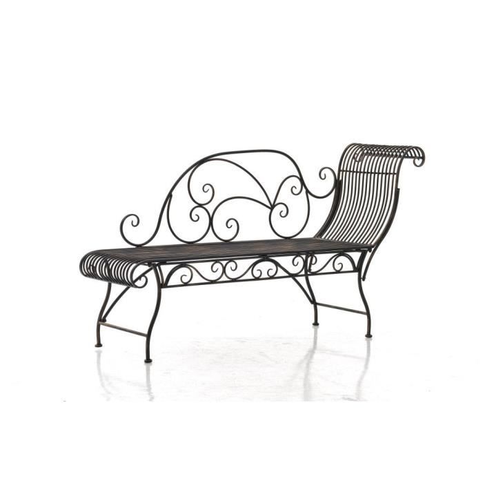 CLP Banquette de jardin KARMA, style villa de vacances, en fer laqué, 156 x 46 cm, recamière en métal, 5 couleurs au choix78 cm -...