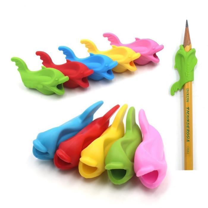 Pencil Grips, Guides doigts ergonomiques Aide Crayon écriture Pour Droitiers Enfants Étudiants, Différentes Couleurs (10 pièces)