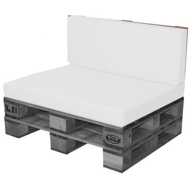 pack coussins imperméable pour canapé palette EUROPE 12 cm blanc Couleur Par Défaut