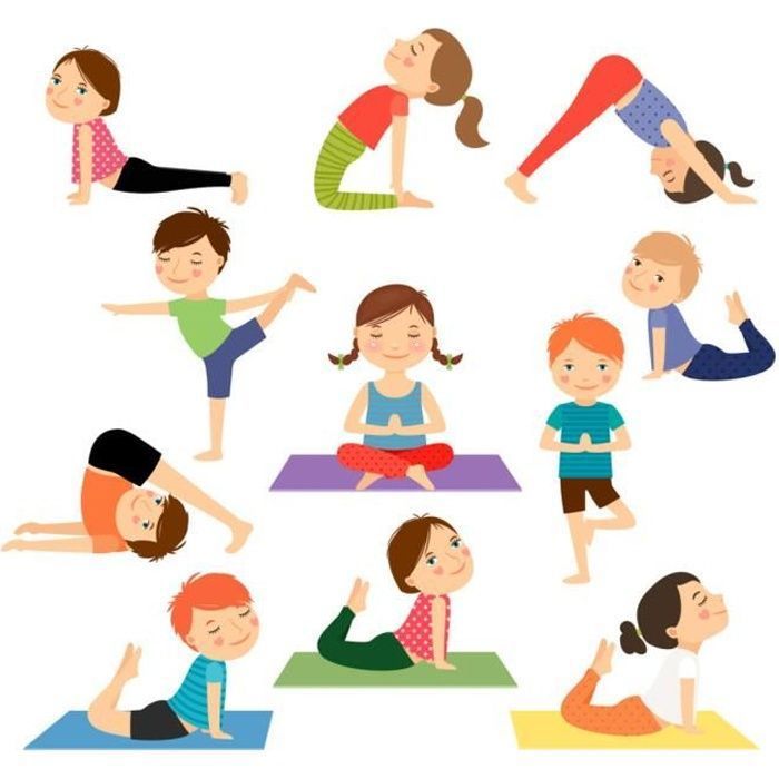 Poster Affiche Yoga Enfants Posture Hatha Yoga Asanas Meditation 31cm x 34cm