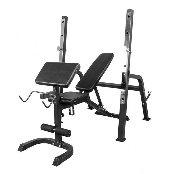 Banc de musculation avec repose-barre séparé NOIR