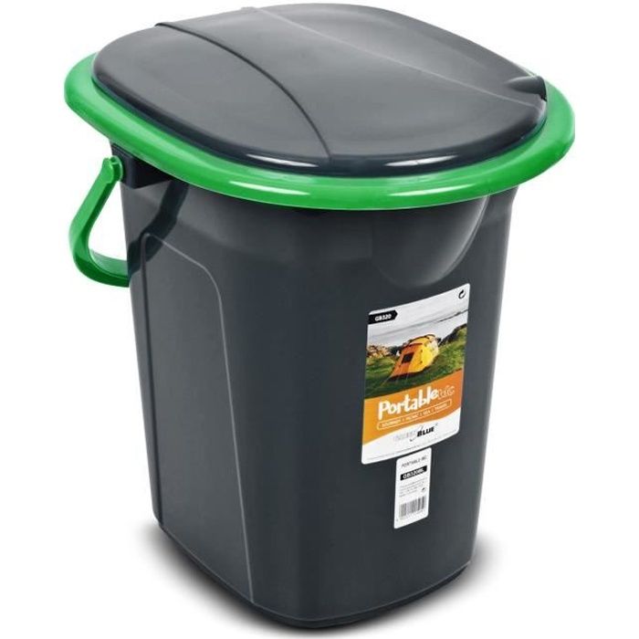 Toilette touristique camping portable GreenBlue GB320 Noir-Vert