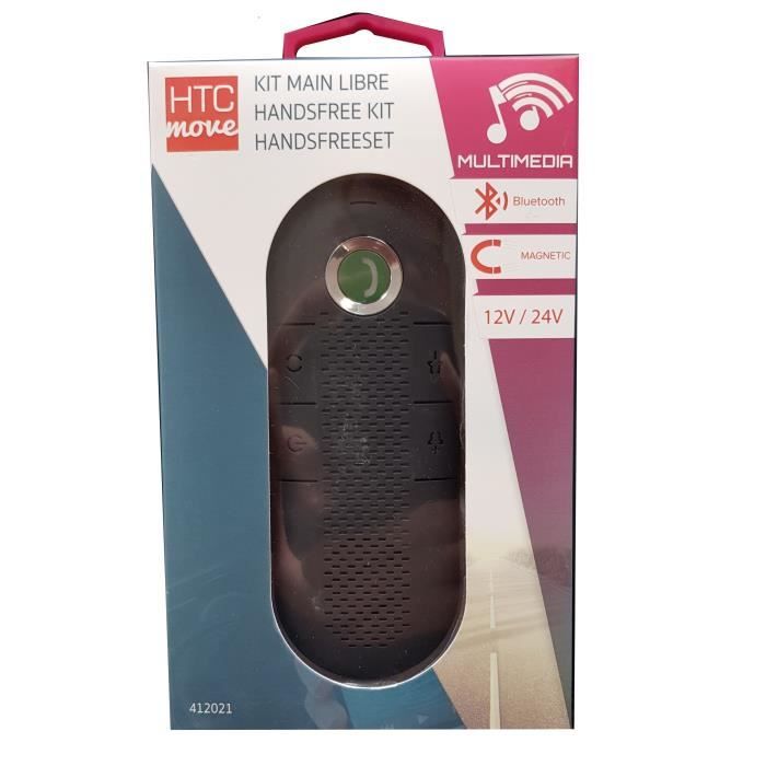 M500 Kit main libre bluetooth 12 / 24 V avec micro intégré + Chargeur AC et câble de charge