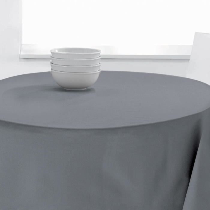 NAPPE RONDE UNI PES 140 CM Les Ateliers du Linge Diamètre 140 GRIS